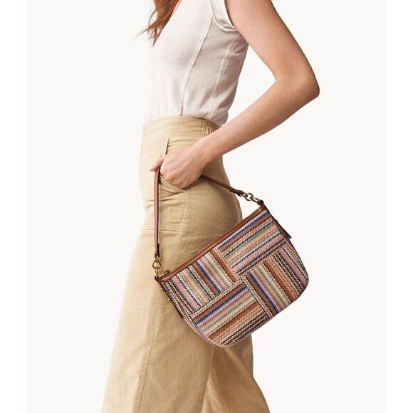 FOSSIL Jolie Crossbody Cotton Woven Canvas Multicolor 2 Straps Summer ZB1736875 - Picture 10 of 10